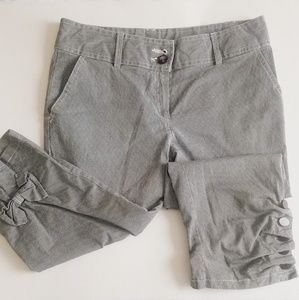 Checked Bowtie Capris Pants